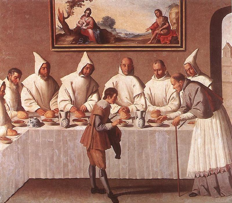 ZURBARAN  Francisco de St Hugo of Grenoble in the Carthusian Refectory France oil painting art